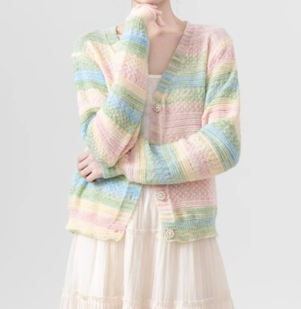 ブルベ夏服 スイート グラデーション サマーカーディガン