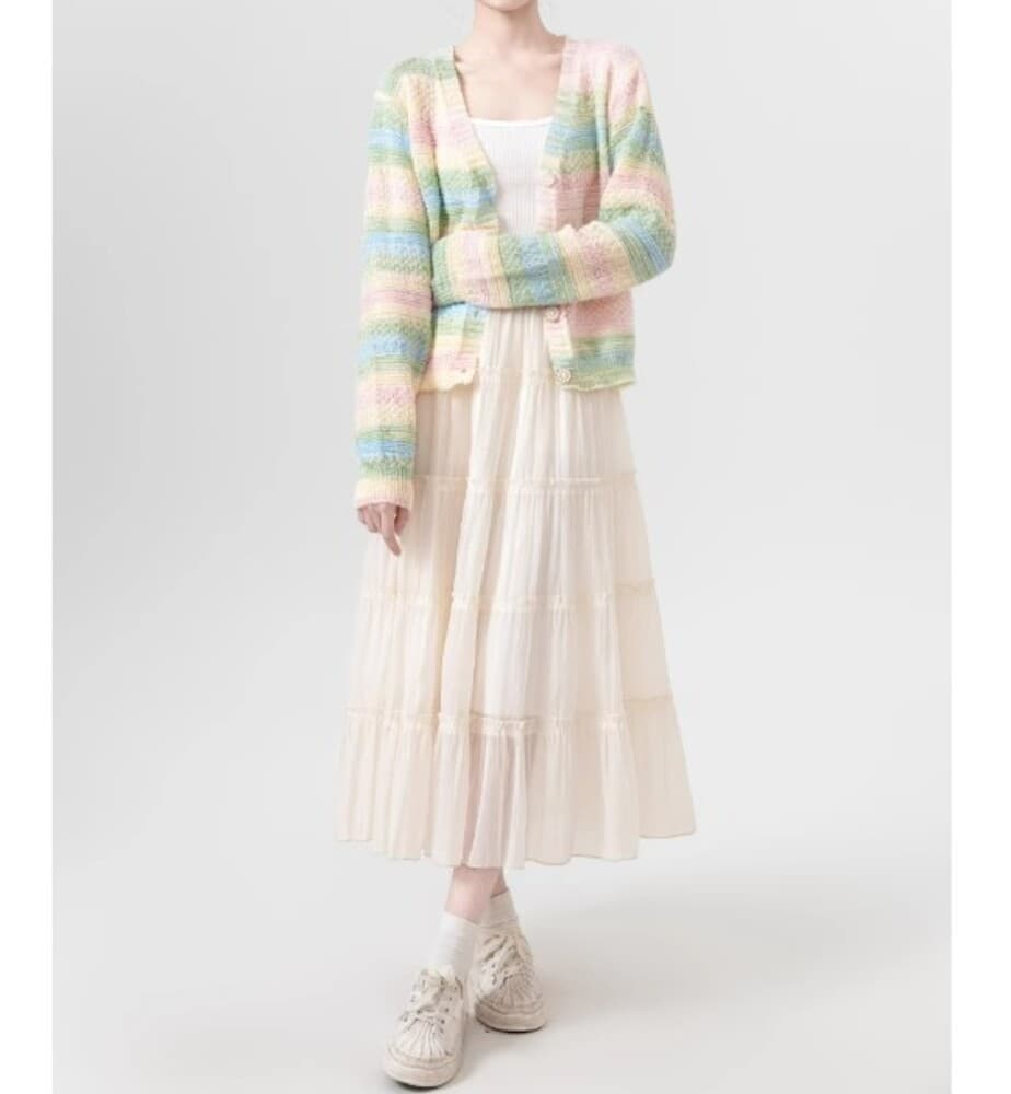 ブルベ夏服 スイート グラデーション サマーカーディガン