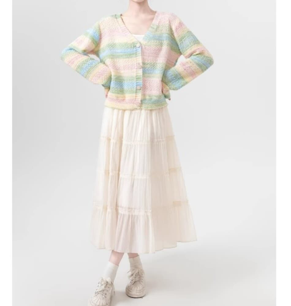 ブルベ夏服 スイート グラデーション サマーカーディガン