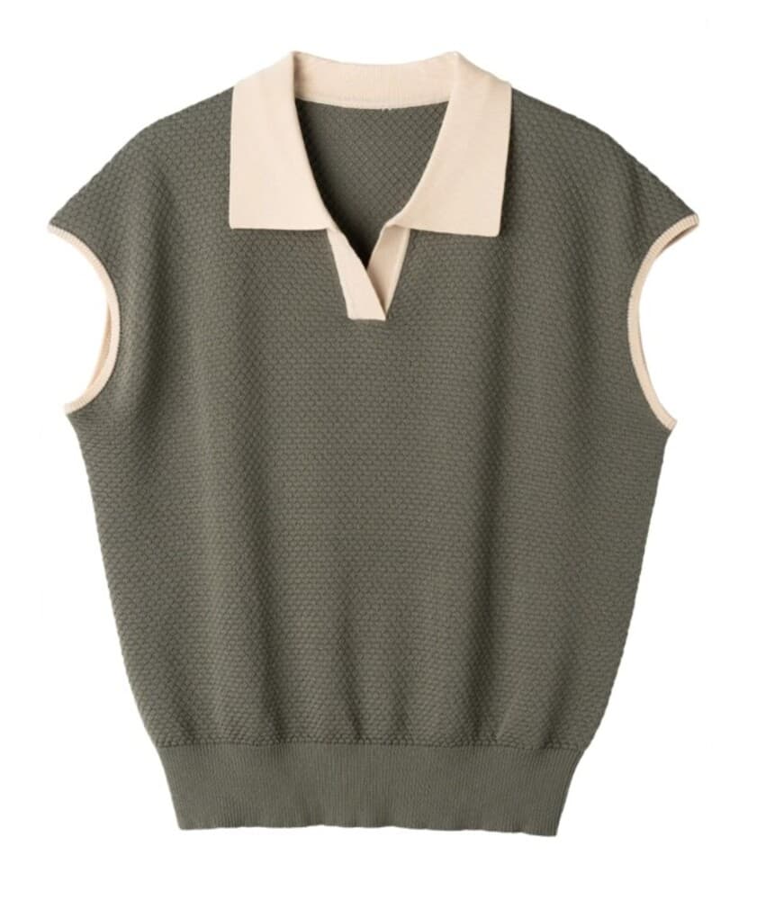 ブルベ夏/ブルベ冬服 襟付きニットシャツ