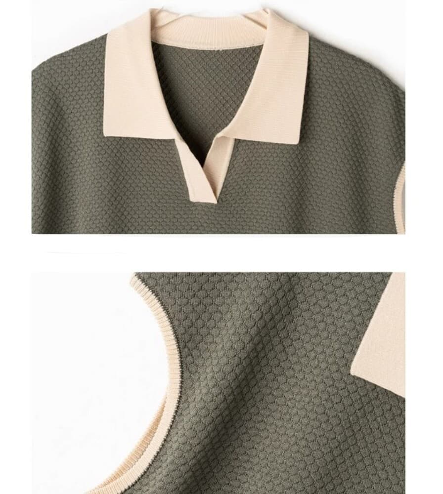 ブルベ夏/ブルベ冬服 襟付きニットシャツ