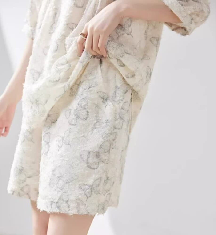 ブルベ夏/ブルベ冬服 花柄シフォンセットアップ