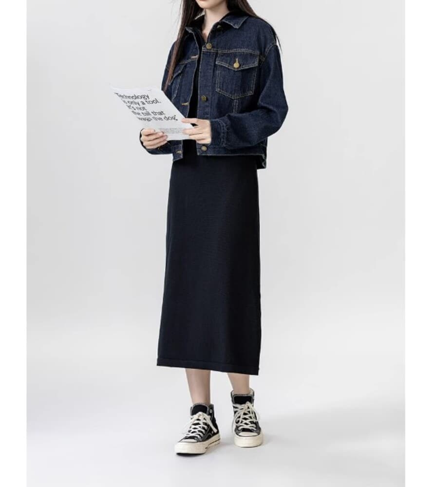 ブルベ冬服 ショート丈デニムGジャン