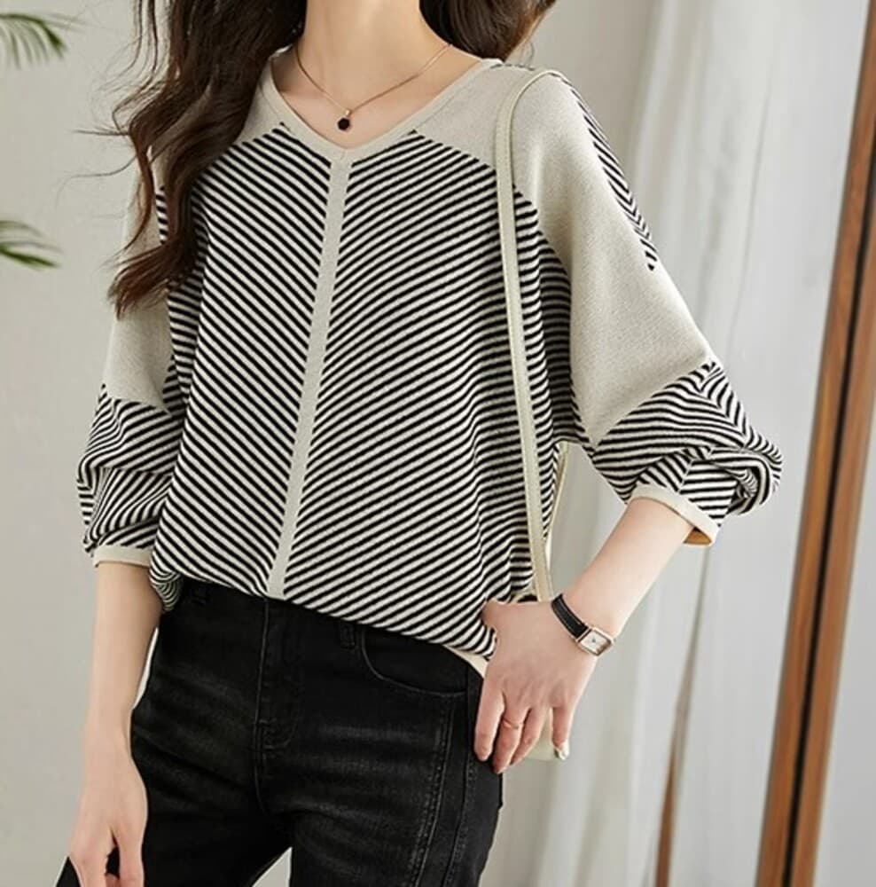 ブルベ夏/ブルベ冬服 切り替え長袖Tシャツ