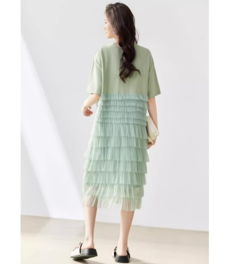 ブルベ夏服 Tシャツ レースワンピース
