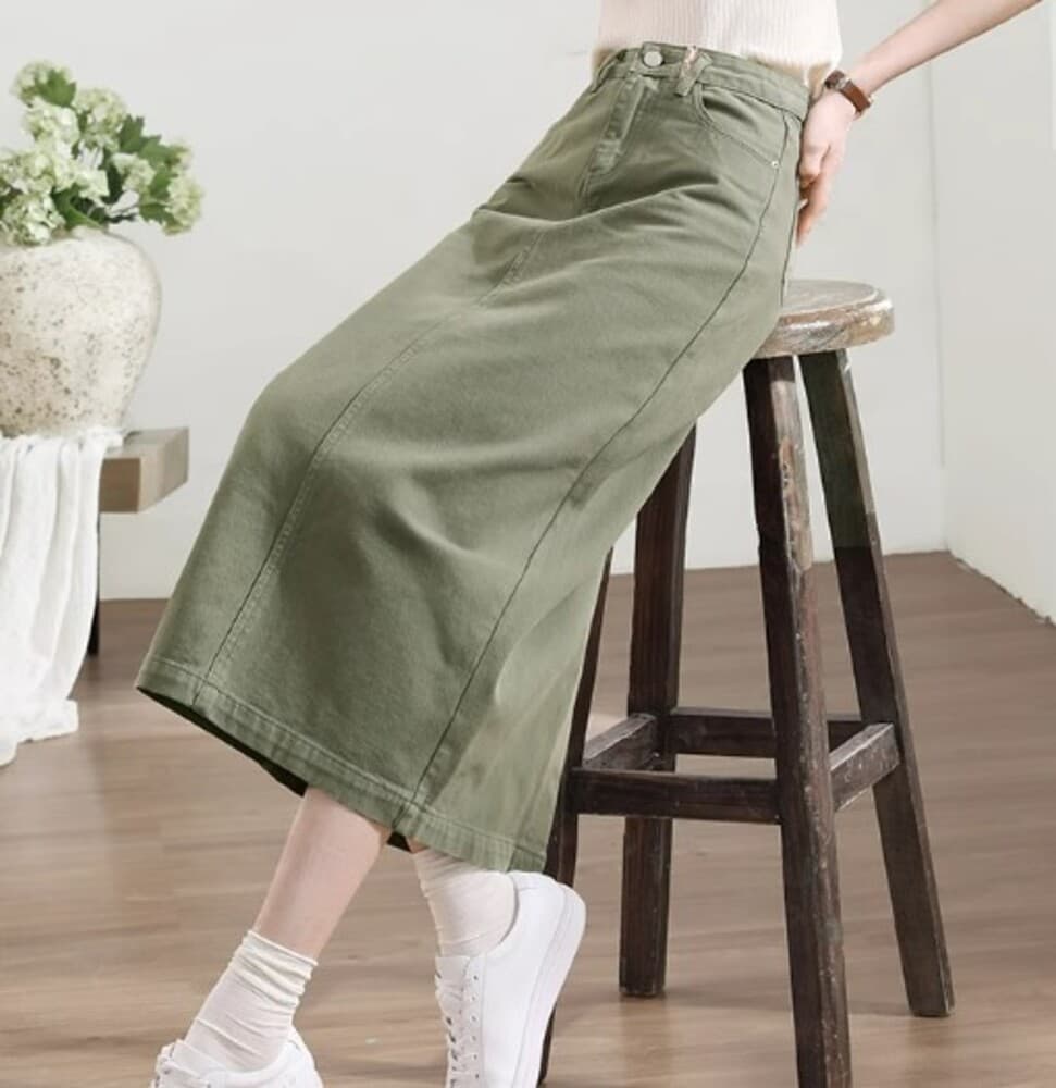 ブルベ夏/ブルベ冬服 デニムロングスカート