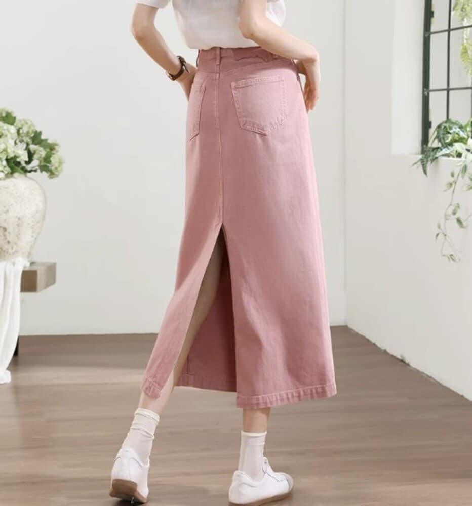 ブルベ夏/ブルベ冬服 デニムロングスカート