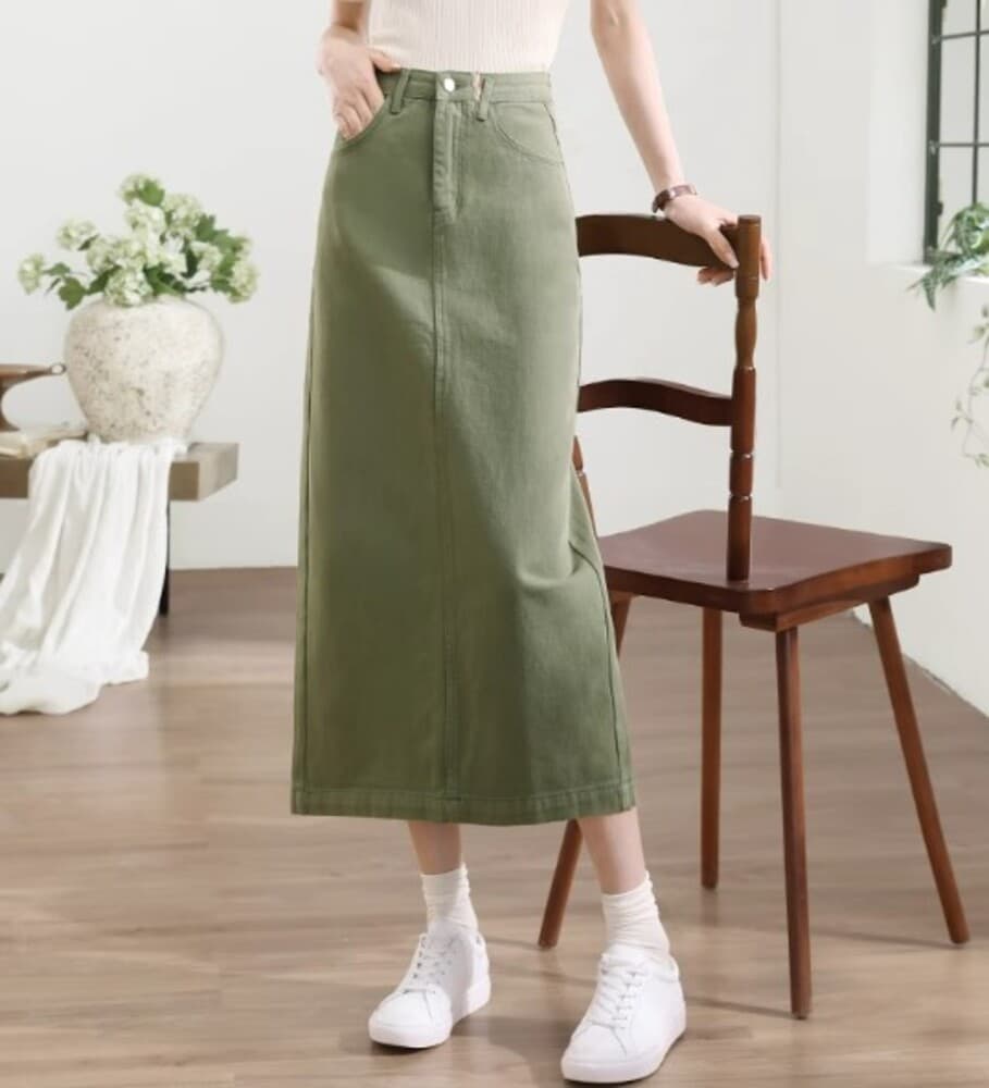 ブルベ夏/ブルベ冬服 デニムロングスカート