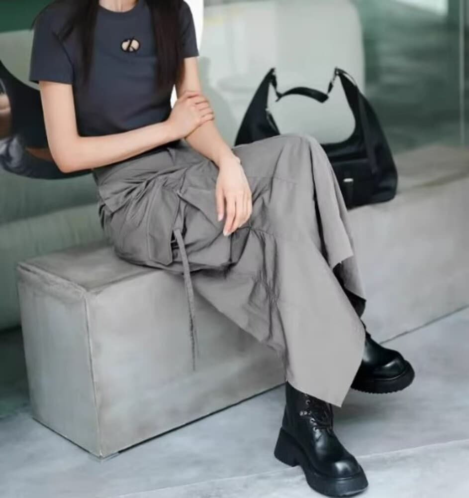 ブルベ夏/ブルベ冬服 カーゴロングスカート