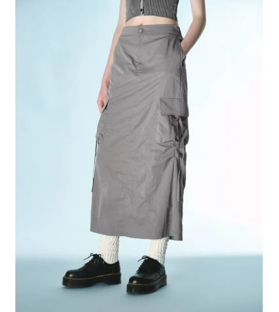 ブルベ夏/ブルベ冬服 カーゴロングスカート