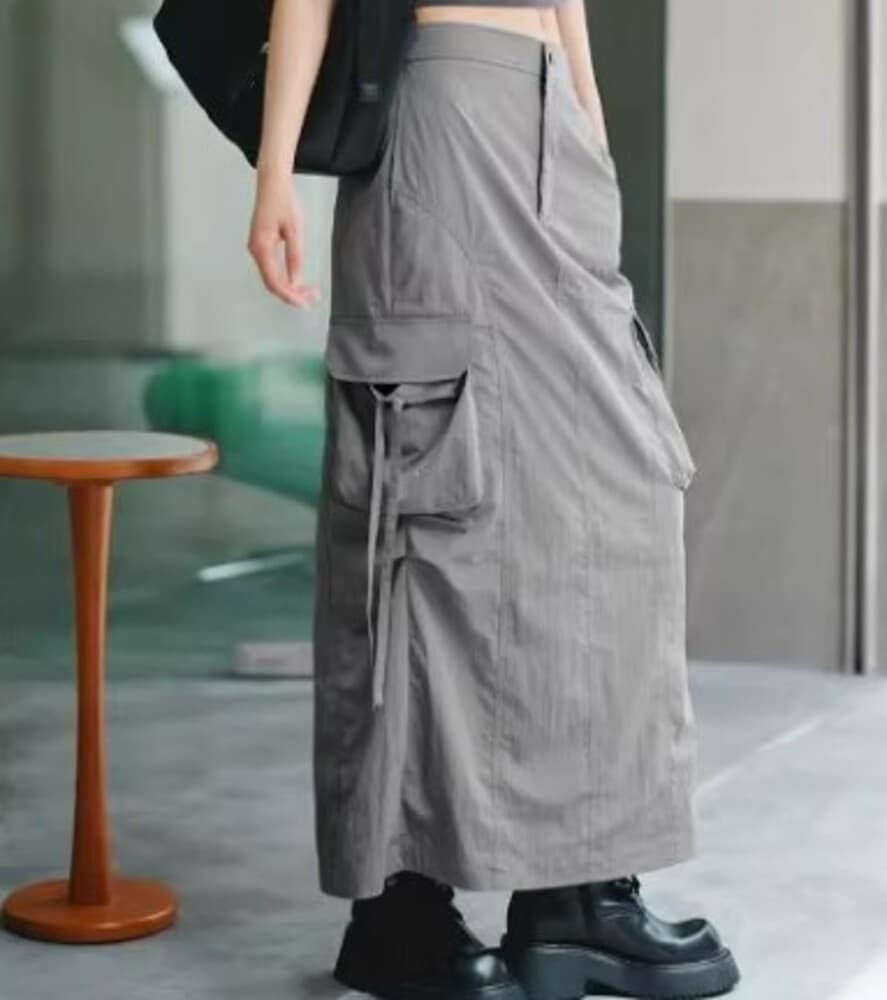 ブルベ夏/ブルベ冬服 カーゴロングスカート