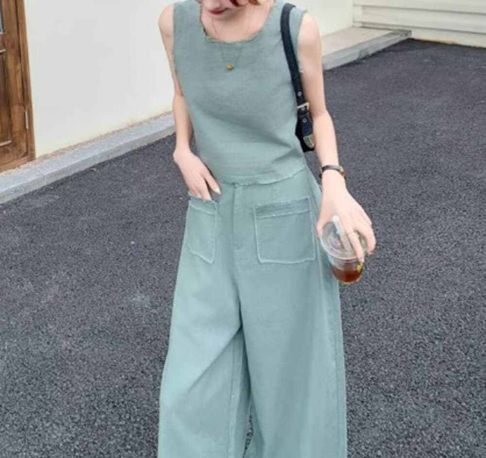 ブルベ夏服 ノースリーブデニム セットアップ