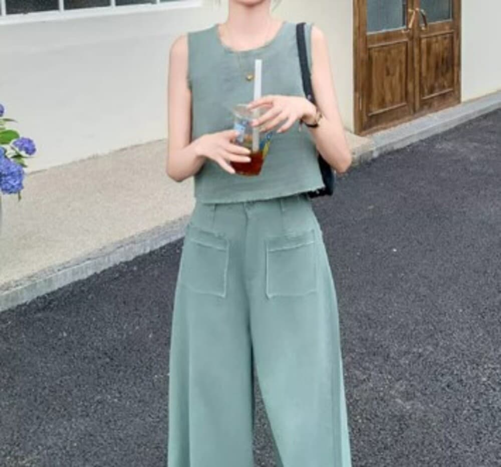 ブルベ夏服 ノースリーブデニム セットアップ
