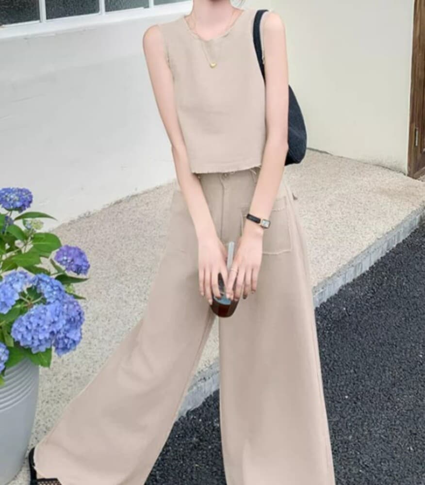 ブルベ夏服 ノースリーブデニム セットアップ