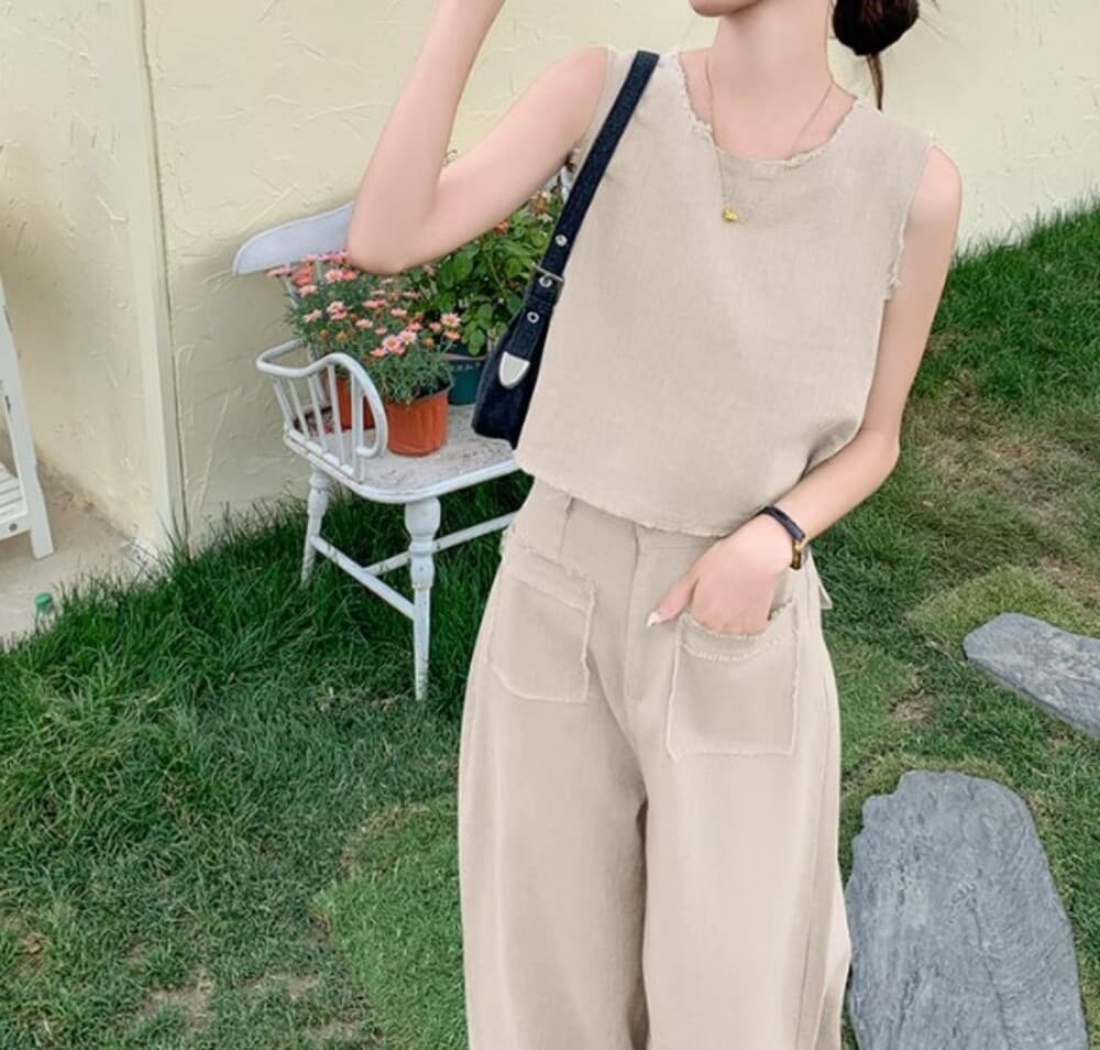 ブルベ夏服 ノースリーブデニム セットアップ