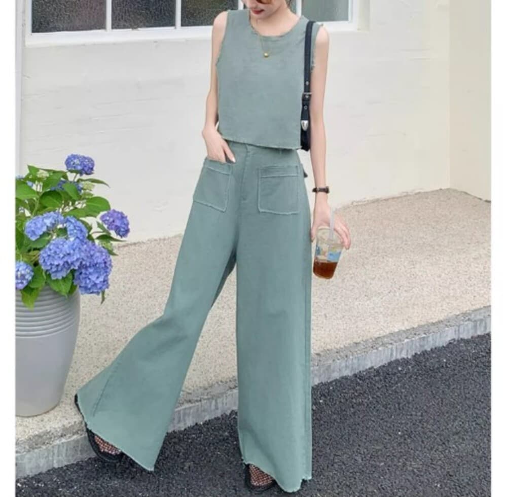 ブルベ夏服 ノースリーブデニム セットアップ
