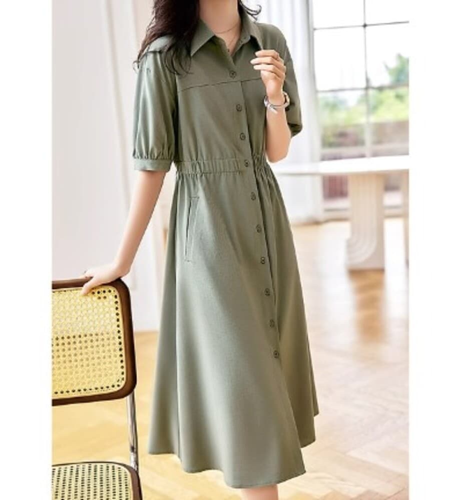 ブルベ夏服 シャツワンピース