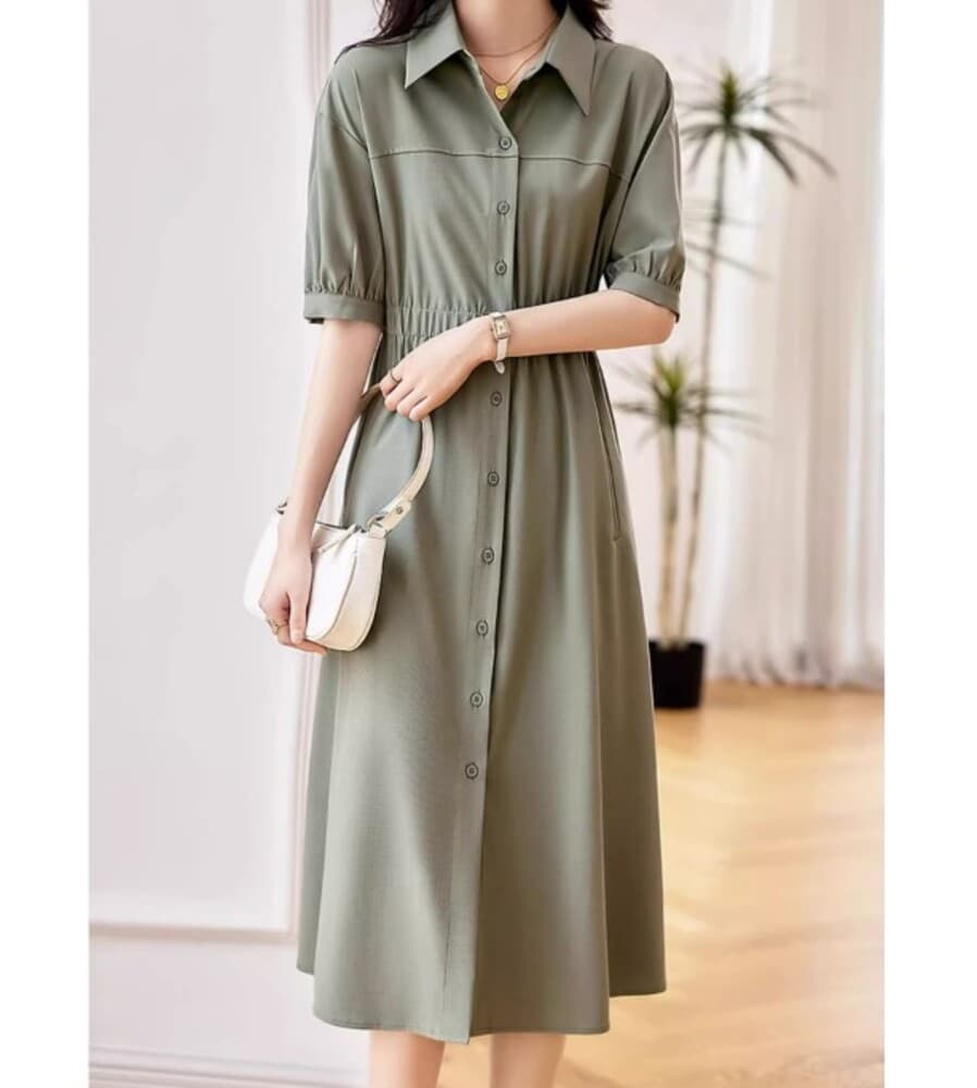 ブルベ夏服 シャツワンピース