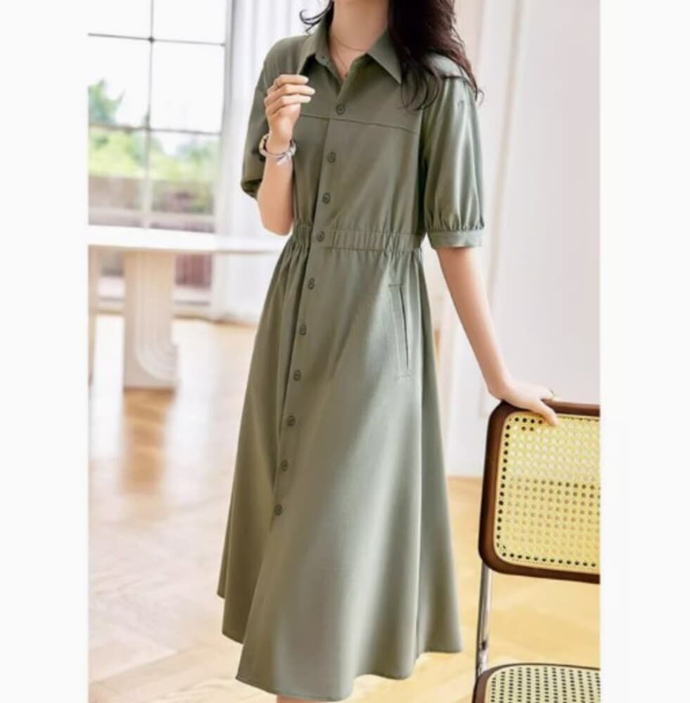 ブルベ夏服 シャツワンピース
