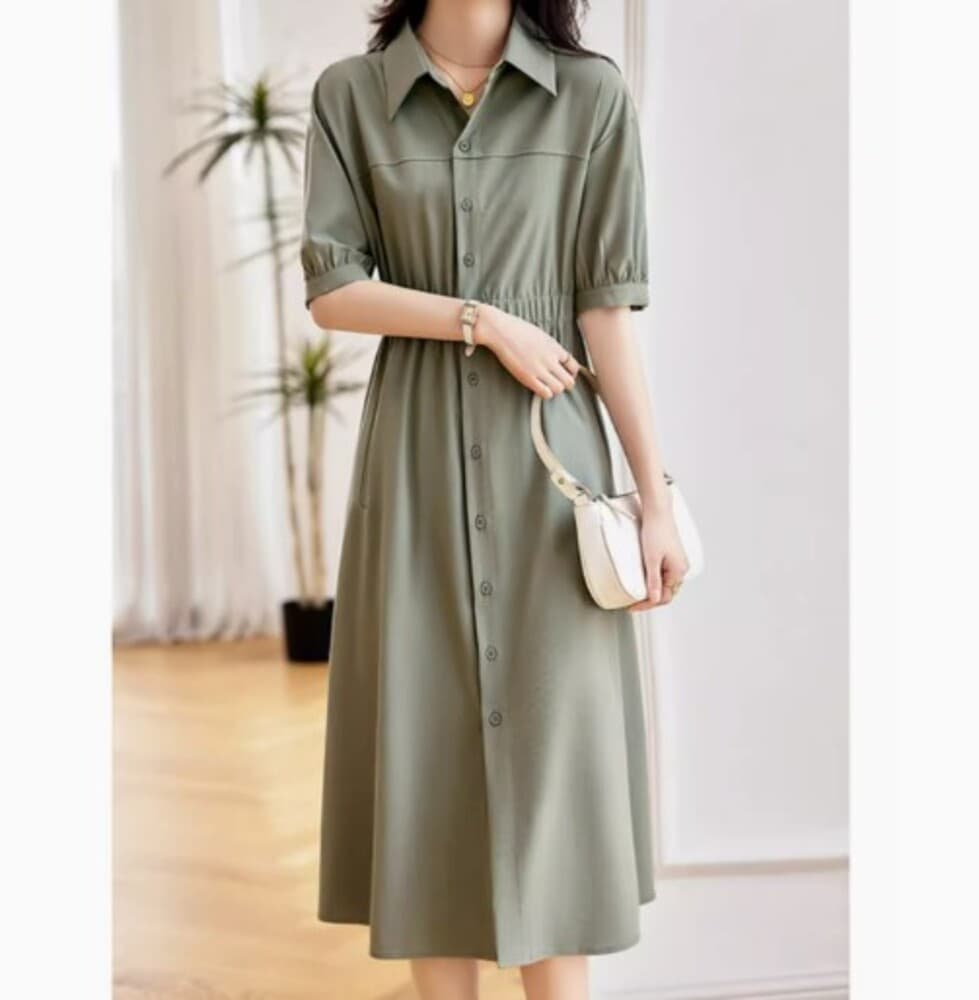 ブルベ夏服 シャツワンピース