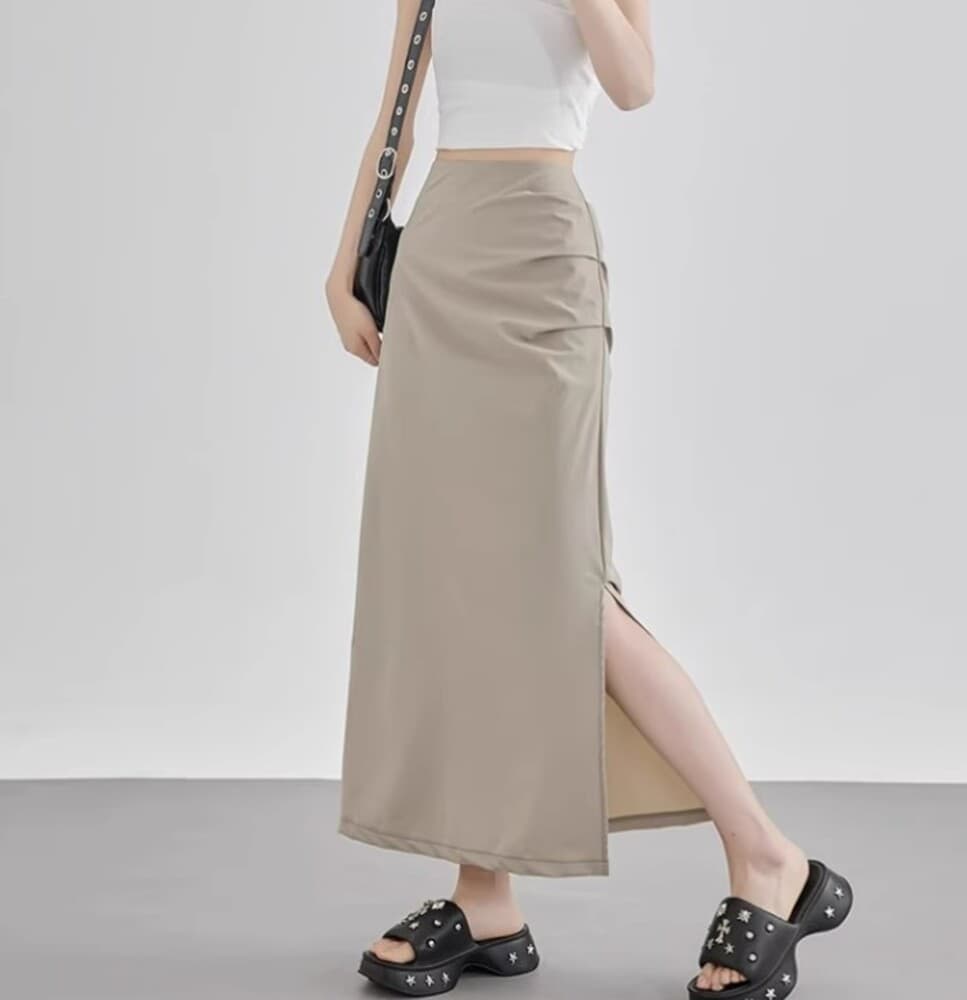 ブルベ夏/ブルベ冬服 スリムフィットロングスカート