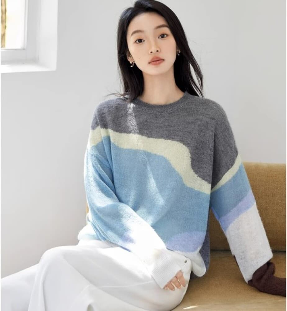 ブルベ夏服 グラデーションニット