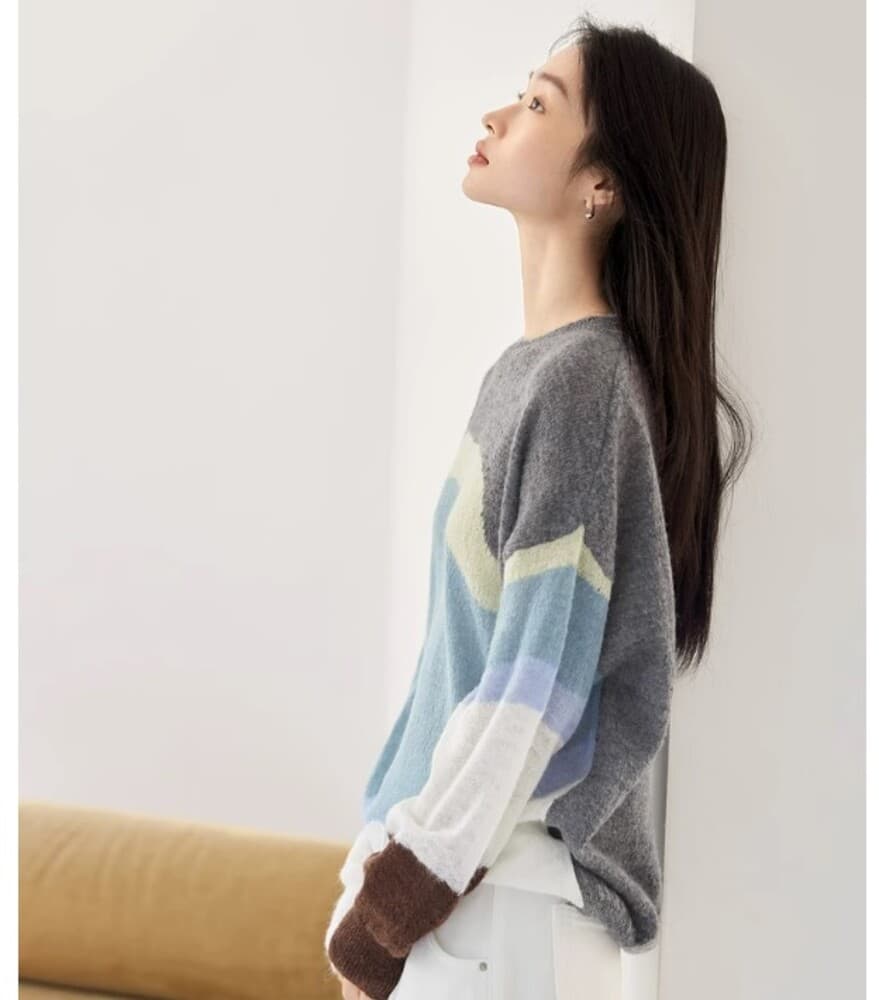 ブルベ夏服 グラデーションニット
