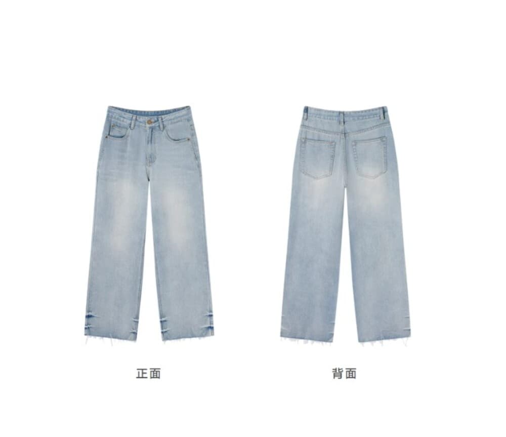 ブルベ夏服 デニムストレートパンツ