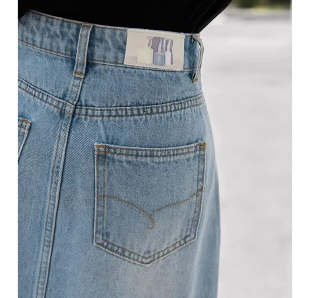 ブルベ夏/ブルベ冬服 マキシレングス デニムスカート