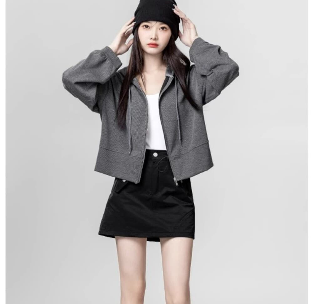 ブルベ夏/ブルベ冬服 クロップド丈パーカー