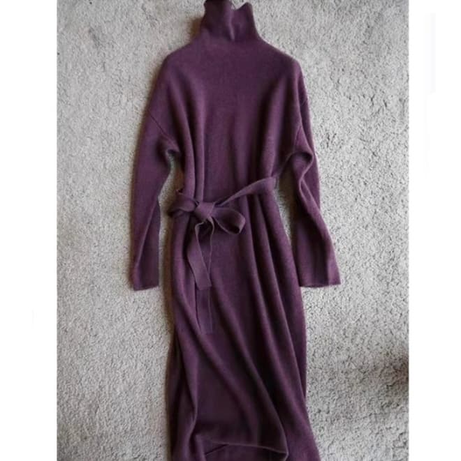 ブルベ冬服 ウエストベルト タートルネックワンピース