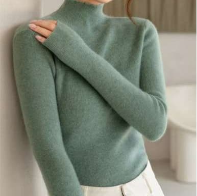 ブルベ夏/ブルベ冬服 モックネックニット