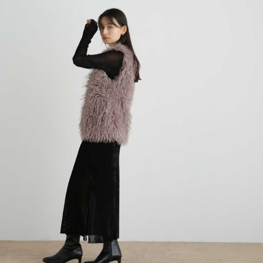 ブルベ夏服 ふわふわ調ベストジャケット
