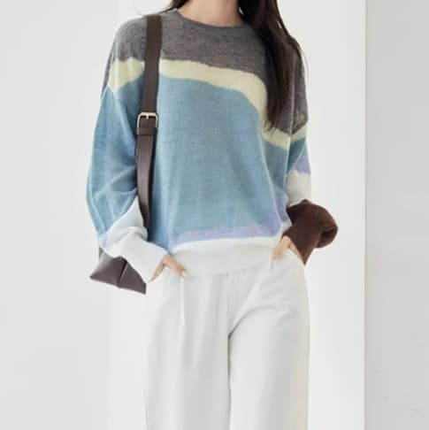 ブルベ夏服 グラデーションニット