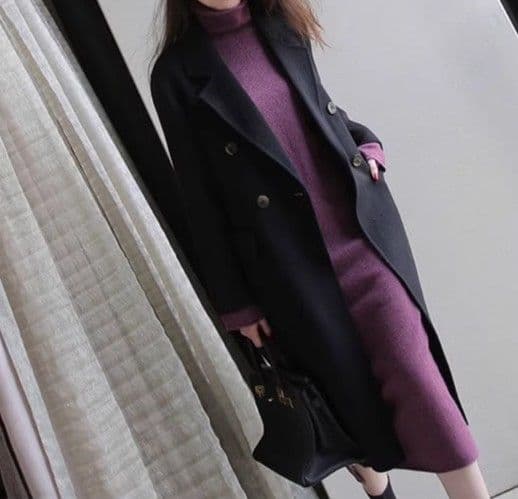 ブルベ冬服 ウエストベルト タートルネックワンピース