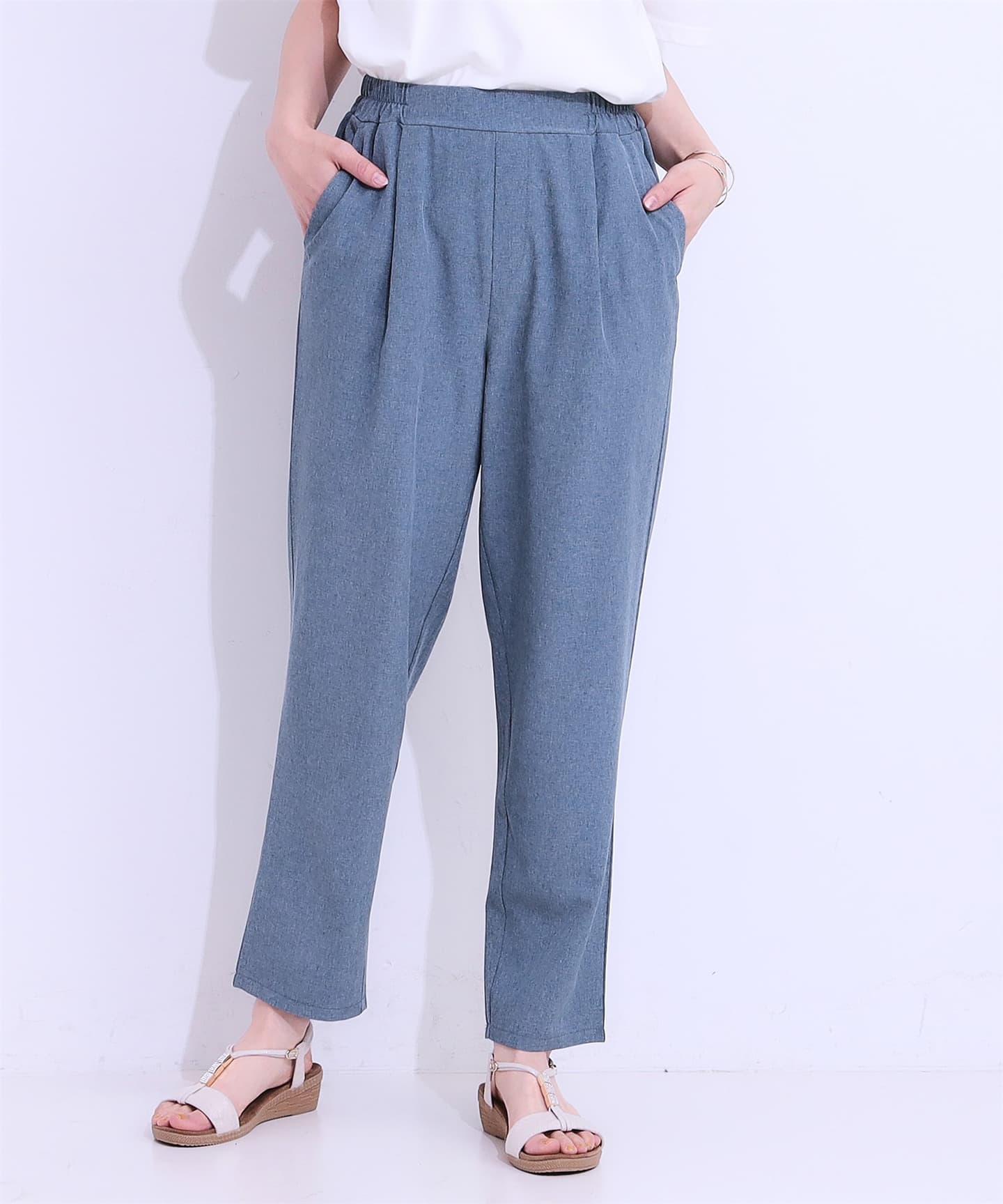 ブルベ夏/ブルベ冬服 やわらか仕立て上品テーパードパンツ