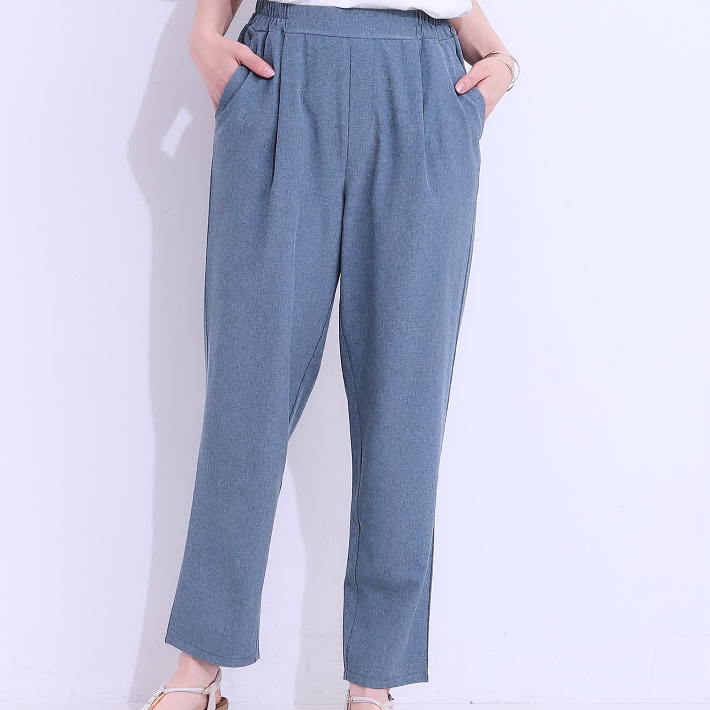 ブルベ夏/ブルベ冬服 やわらか仕立て上品テーパードパンツ