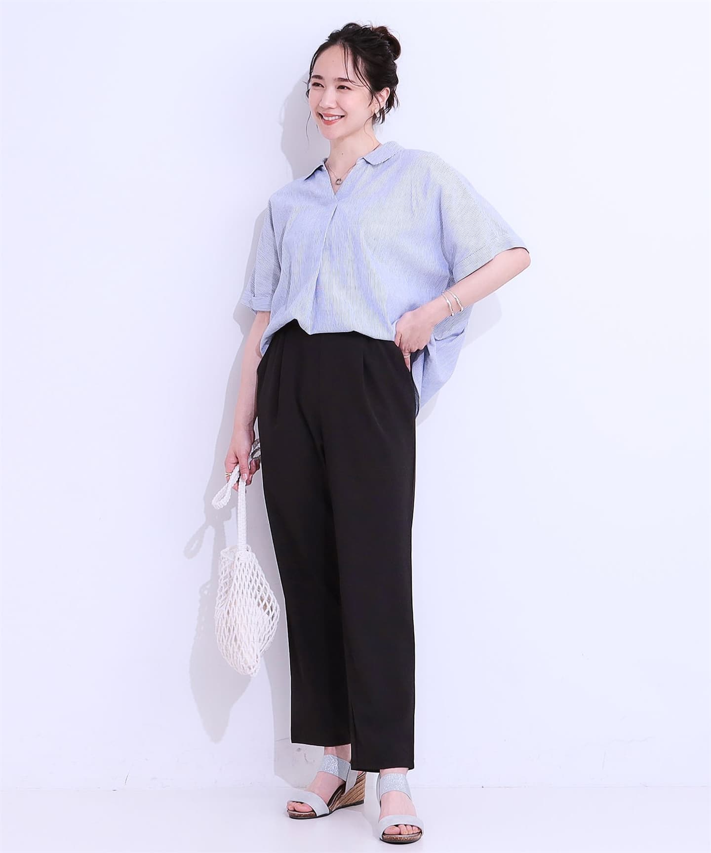 ブルベ夏/ブルベ冬服 やわらか仕立て上品テーパードパンツ