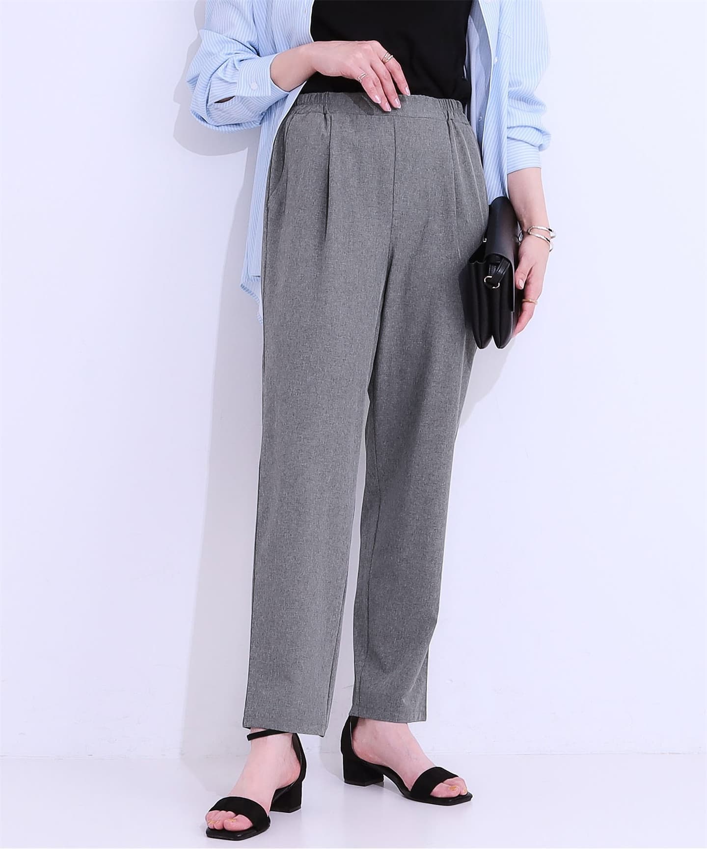 ブルベ夏/ブルベ冬服 やわらか仕立て上品テーパードパンツ