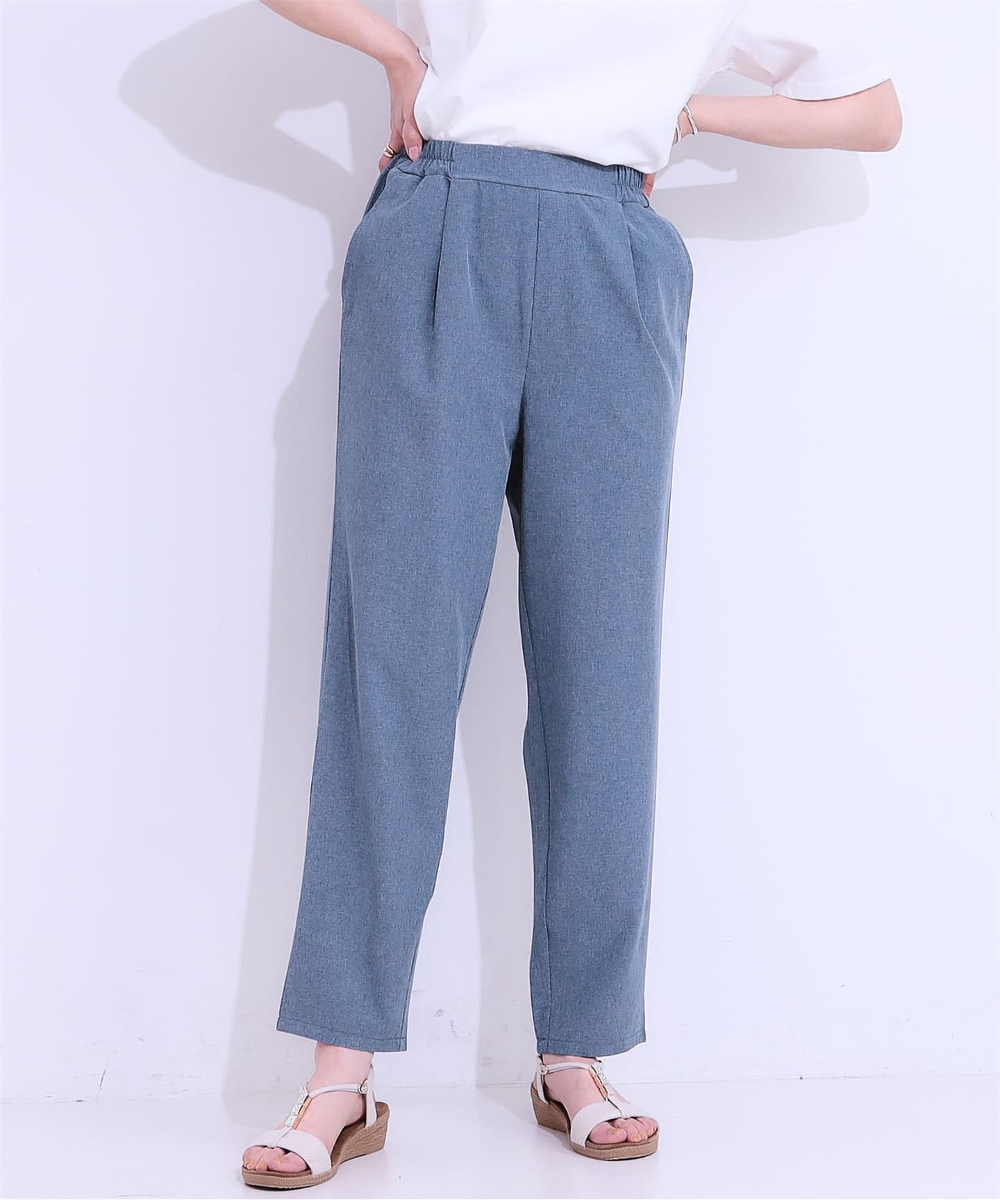 ブルベ夏/ブルベ冬服 やわらか仕立て上品テーパードパンツ