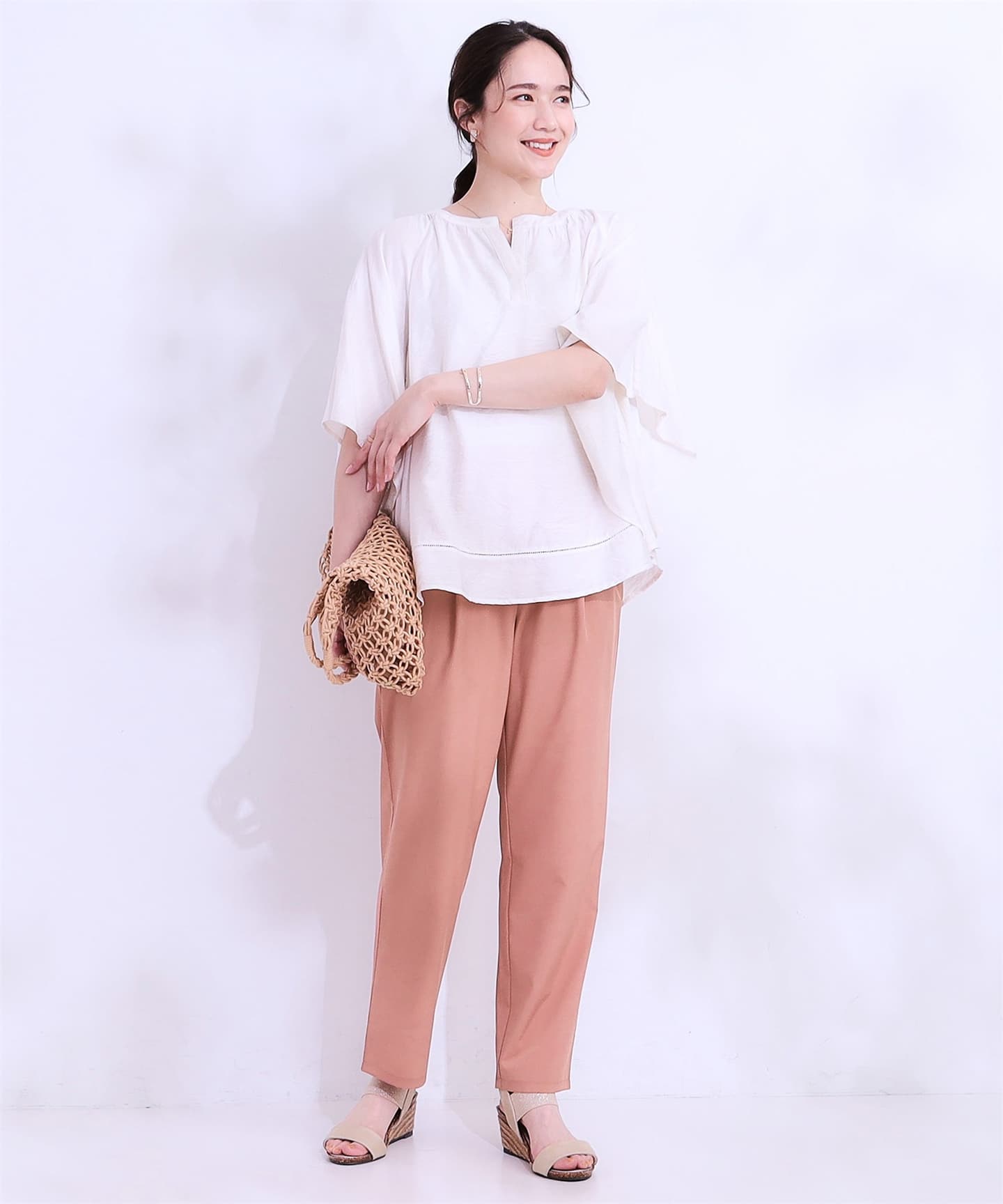 ブルベ夏/ブルベ冬服 やわらか仕立て上品テーパードパンツ