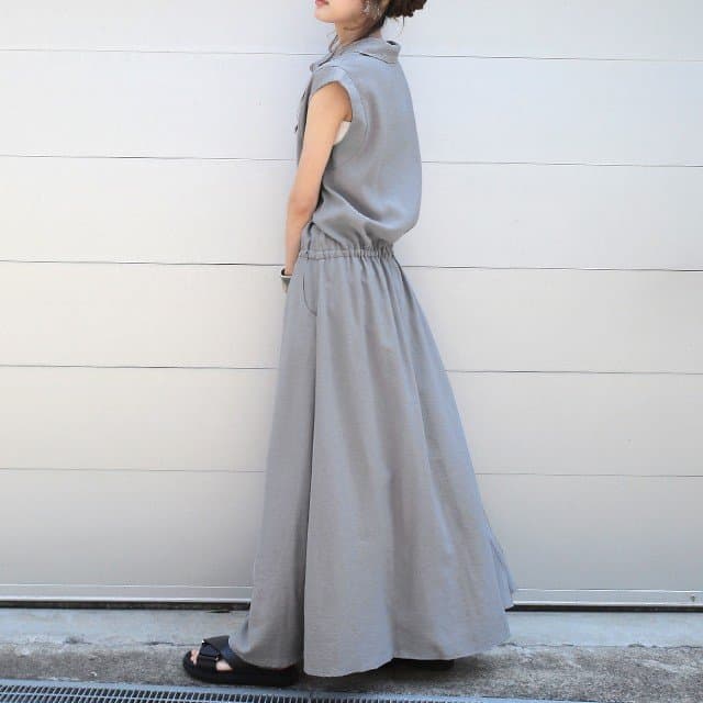 ブルベ夏/ブルベ冬服 すっきり見せる美シルエットシャツワンピース