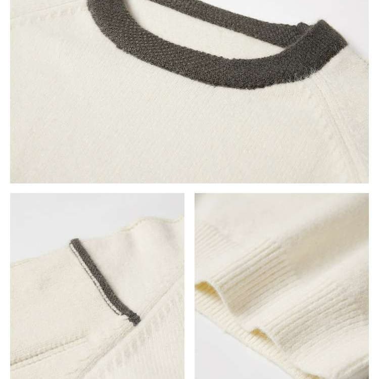 ブルベ夏服 多色カラー切替ニットセーター